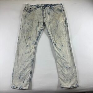 True Religion Mens Size 42 Jeans Acid Wash Denim Straight Leg Pants